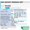 TONE MX400 Mixed Socket Wrench 39 Pieces Set, 12.7mm (1/2") Drive, Silver,