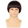 Synthetic Short Mushroom Wig Music Costume Men Brown Cosplay Wig 60's Bowl Cut Wigs  Nightclub Bar