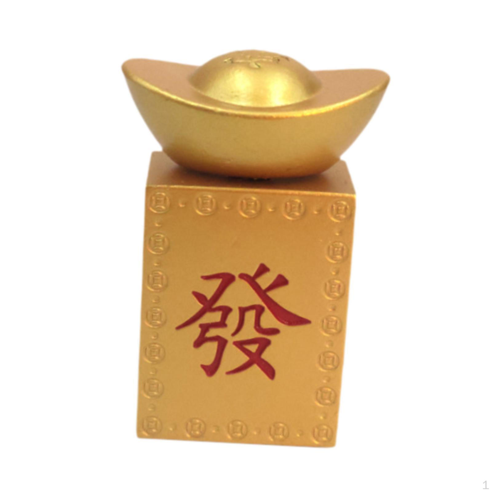 

Chinese Money Statue Ingot Figurine Rotating Handcraft Yuan Bao Design Creative Feng Shui Decor