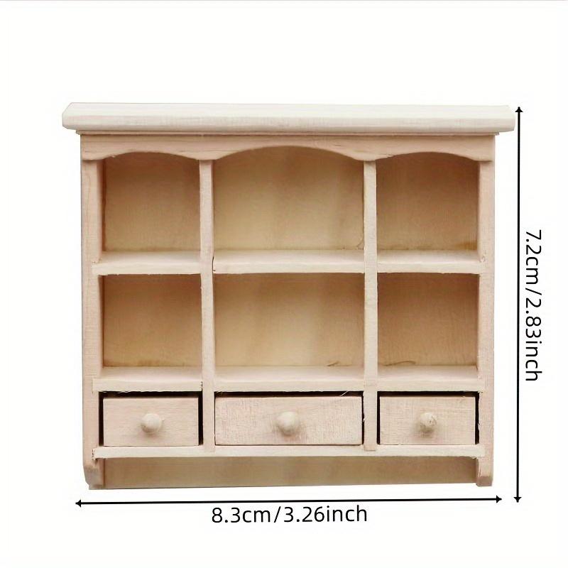 1/12 Scale Miniature Wooden Unfinished Cabinet Wall Cabinet Ornament - DIY Miniature Photography Props- Seasonal Decor - Perfect Gift