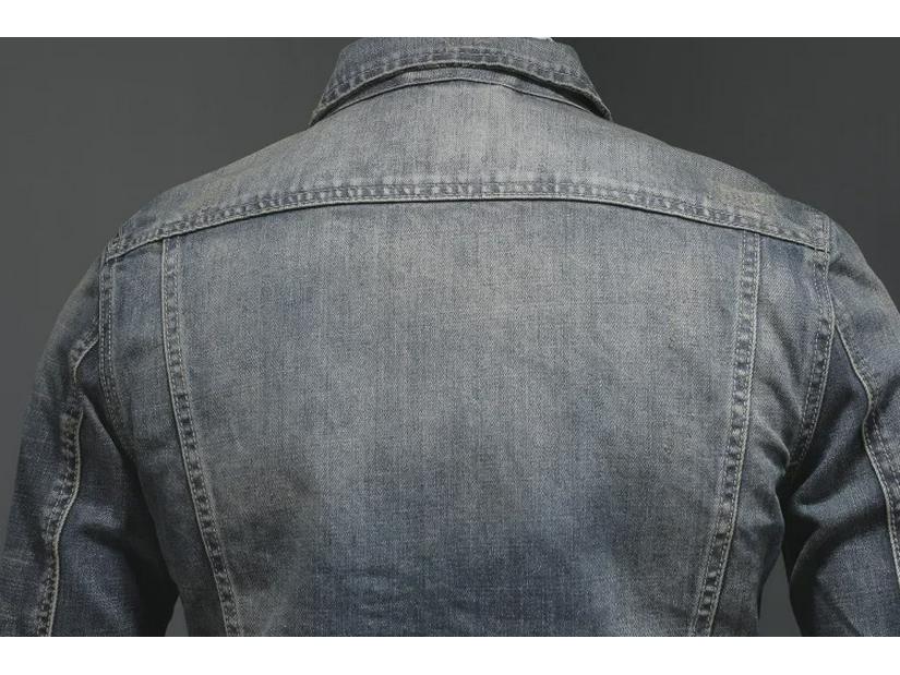 2024 Autumn Korean Trendy Men's Slim Retro Denim Jacket - Fashionable Casual Motorcycle Style
