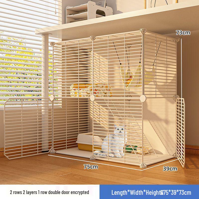 Indoor Cat Villa: Multi-Layer Winter Home & Toilet, Spacious Cabinet Bed