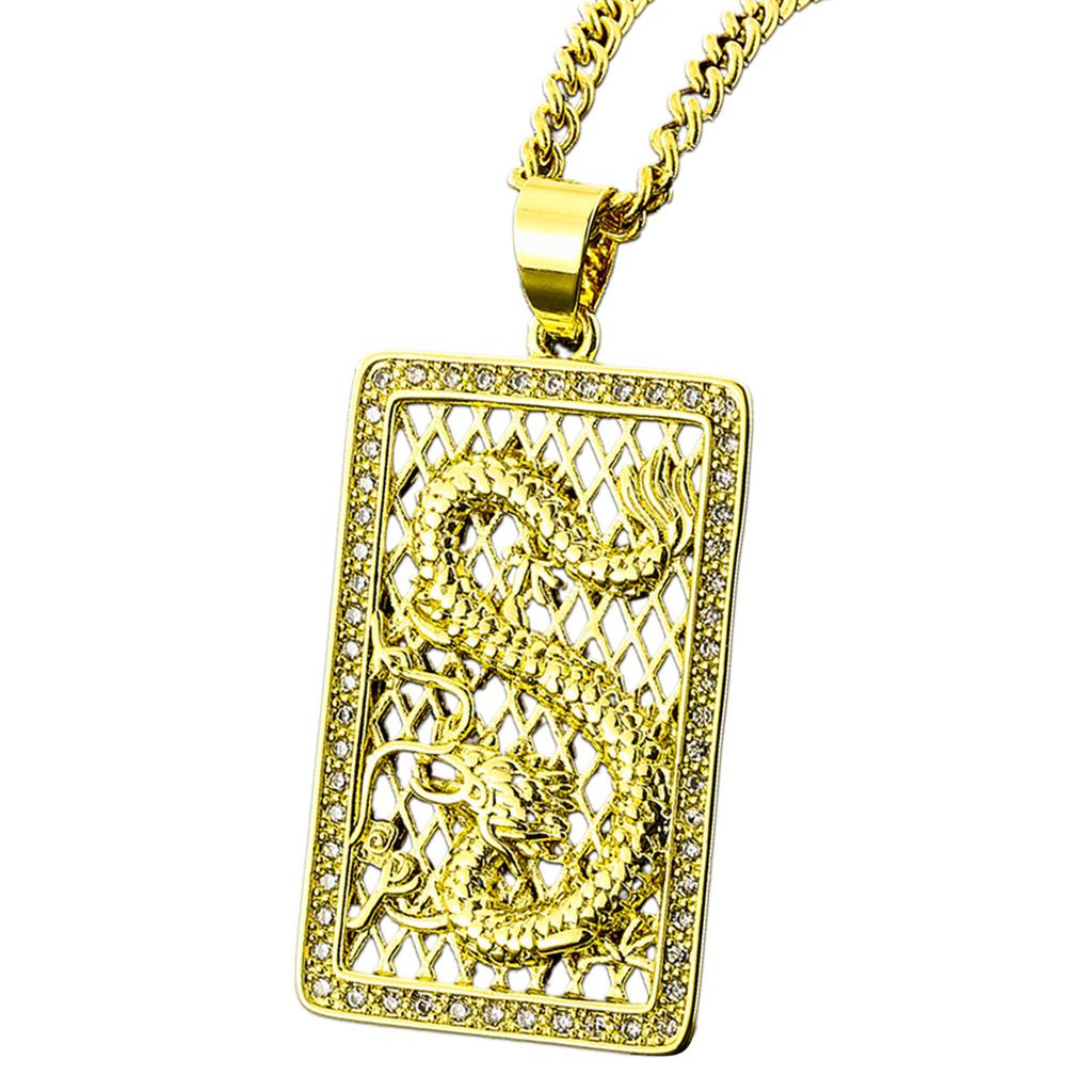 Vintage Dragon Year Necklace Chinese Traditional Culture Inspired Pendant Neckchains Unique Charm Neck Jewelry Ornament