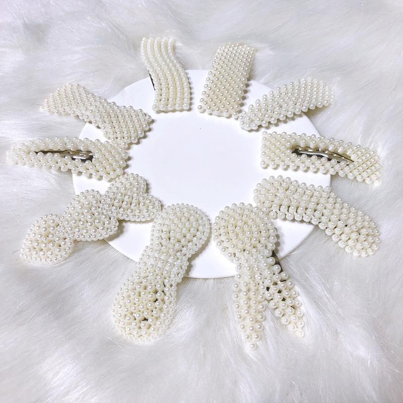 10 Pieces of Pearl Hairpins for Girls, Side Clips, Back of Head BB Clips, Fashionable and Popular Hair Accessories