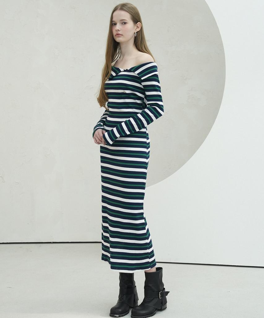 Viva Sers Lovely Stripe Long Dress - 4Col