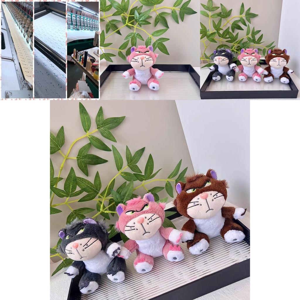 Cute Lucifer Marie Cat Plush Keychain Cuddly Toy For Couples Adorable Gift In Pink Brown And Gray