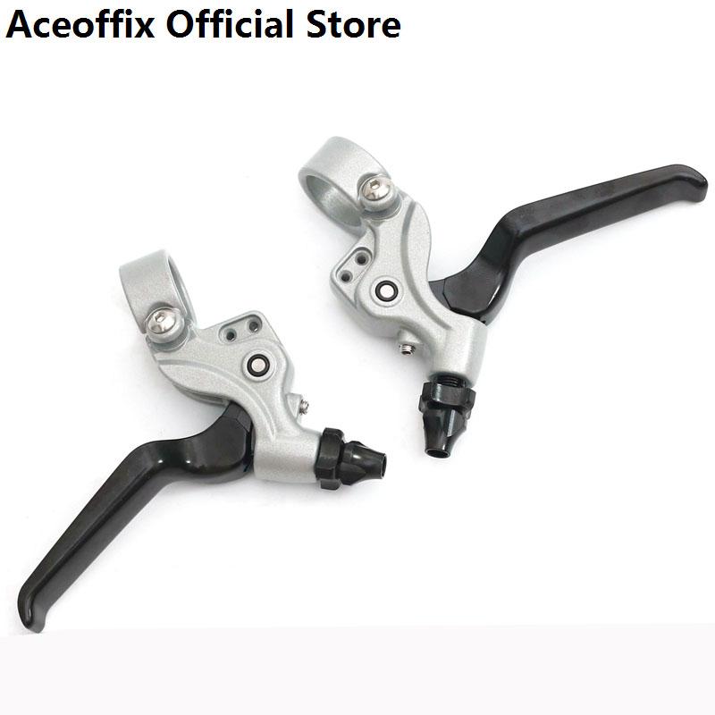 

Aceoffix for Brompton bike brake lever aluminum alloy brake handle c clamp integrated finger dial black silver 1 pair
