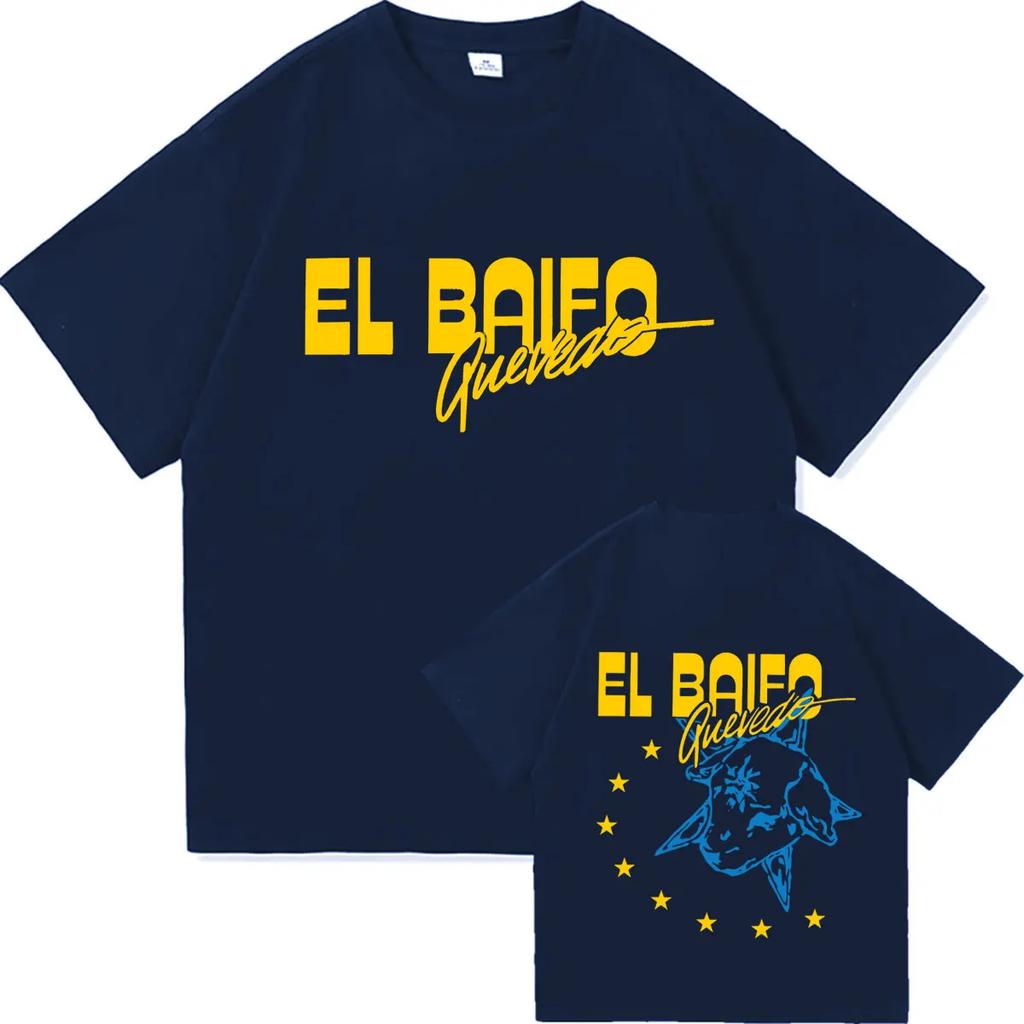 Rapper Quevedo 2026 El Baifo Double Sided Print Tshrit Mens Womens Comfort Cotton Summer Clothing Oversized Short Sleeve Tshrits