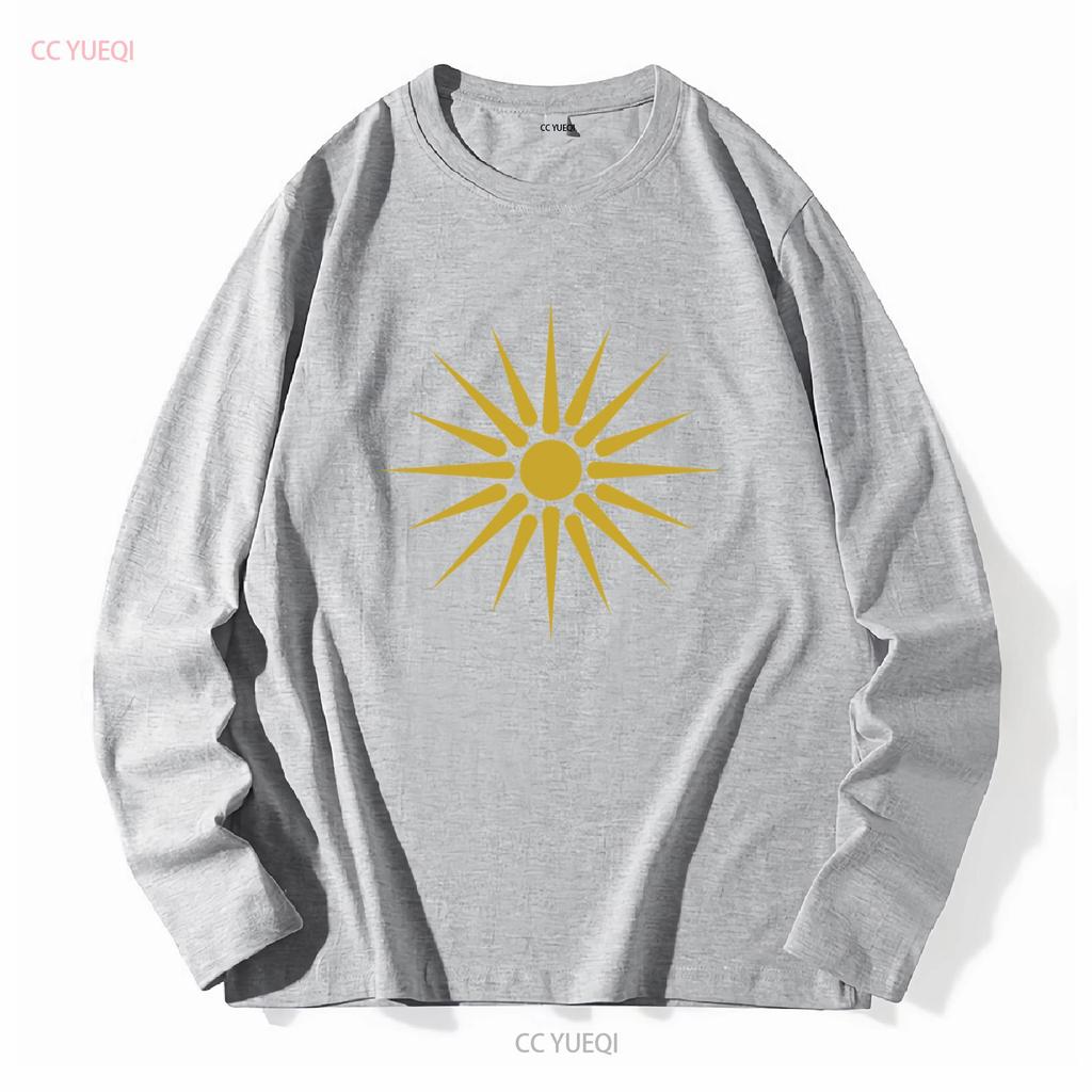 Vergina Sun T Shirt Ancient Macedonia Alexander the Great Symbol Macedon Star Long or Short Sleeves Vintage Washed Casual