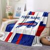 Custom Name,Buffalo Bills Printed Flannel Blanket, soft throw for bedroom sofa, washable, Christmas present, great gift.