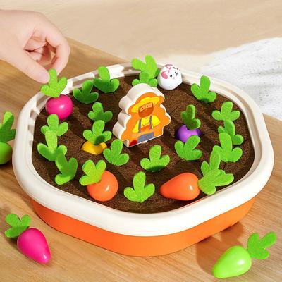 Baby Montessori Carrot Harvest Pull Radish Memory Sorting Board Games Fine Motor Skills Educational Sensory Toys for Toddlers
