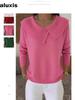 Neue Mode Koreanisch Retro Niedlich Temperament Schlankmachend Rundhals Strickpullover Lässiger Fauler Stil