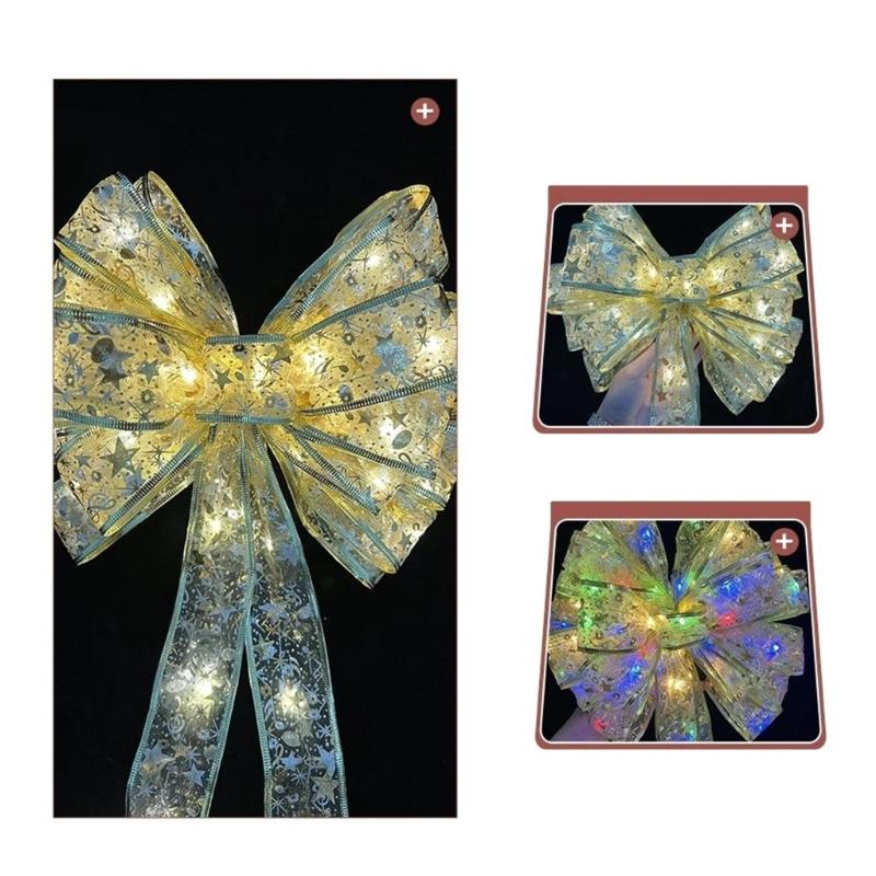 Create Atmosphere with Christmas Ribbon Lights for Party Decorations Indoor Outdoor Garden Decoration Supply