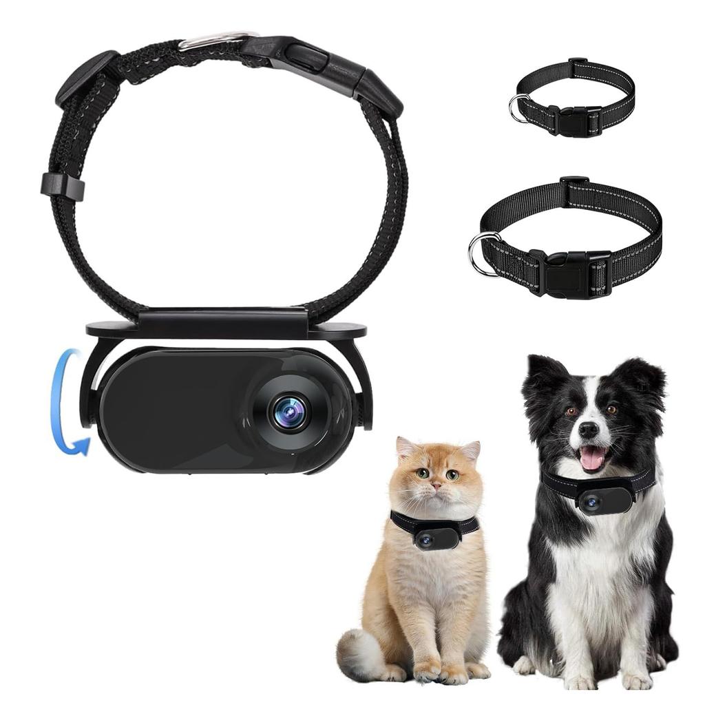 Pet Collar Camera 120 degrees  Wide Angle OTG Connection Lightweight Small Action Camera Pet Sport Camera with Back Clip for Dogs Cats