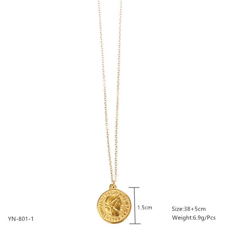 

Ожерелье-подвеска из нержавеющей стали с 18-каратным золотым покрытием, с изображением Девы Марии и Розы с Глазом Фатимы для женщин