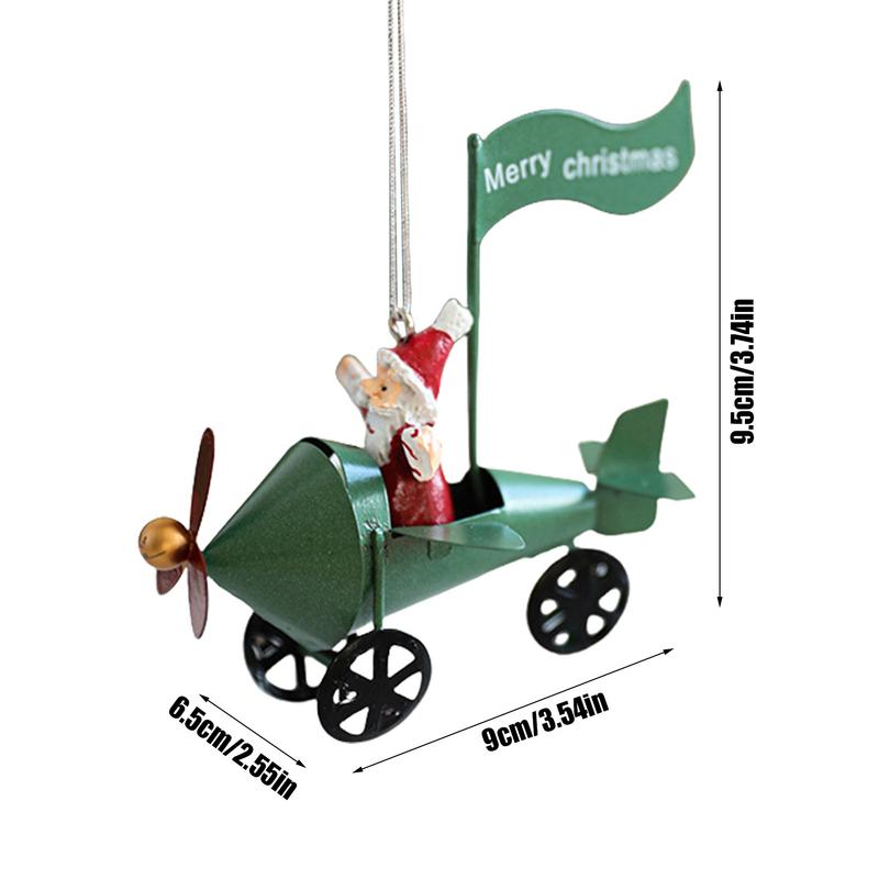 Retro Demir Noel Kolye Antika Tarzı Noel Baba Uçak Noel Ağacı Asılı Dekorasyon Süsler Parti Dekor