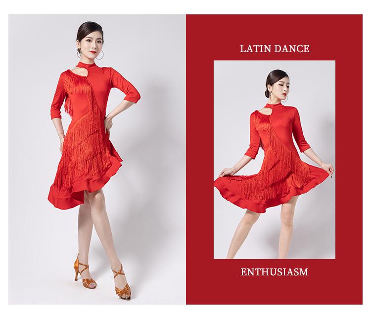 Huayu Dance Latin Summer Fringe Dress - Sexy Performance Outfit for Adults