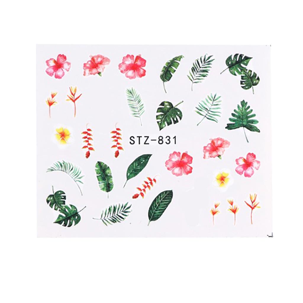 Water Transfer Sticker Decals Flower Leaf Summer DIY Manicure Decor