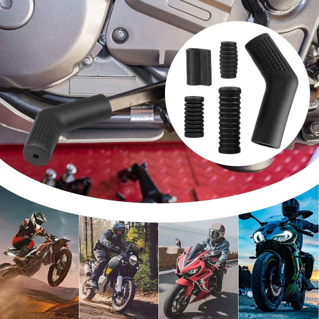 Motorcycle Rubber Shifter Cover, Motorcycle Shift Lever Sleeve - 5X Anti-Slip Soft Rubber Gear