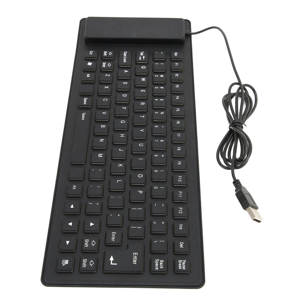 Faltbare Silikontastatur, 85 Tasten, faltbares Design, geräuschlos, kabelgebunden, wasserdicht, staubdicht, flexibel