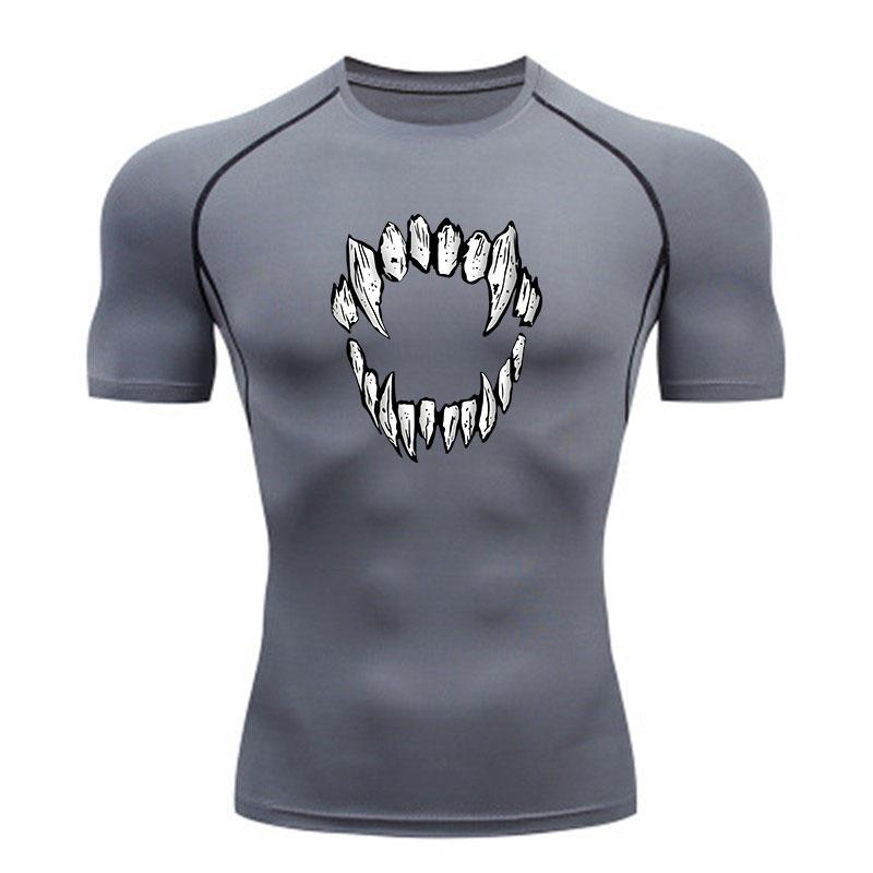 Men Compression Fitness Workout T-Shirt, Ferocious Sharp Wer