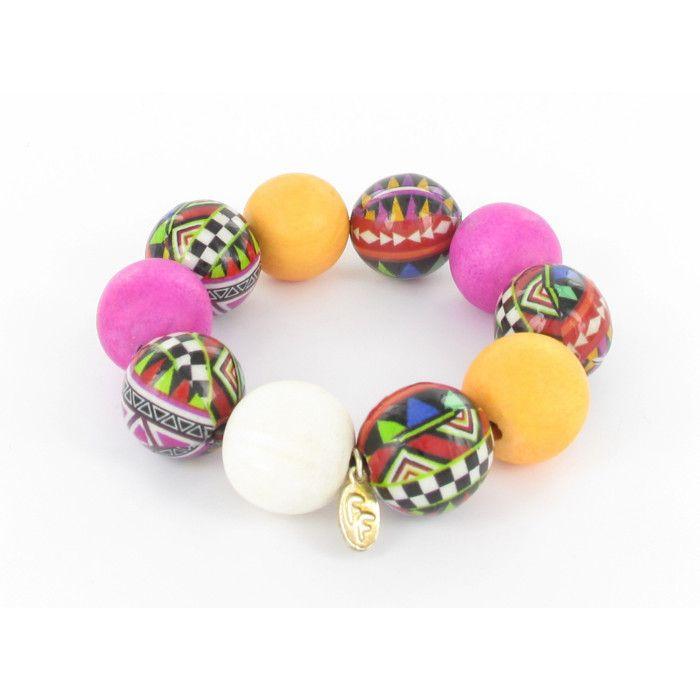 Bracelet boule tons roses