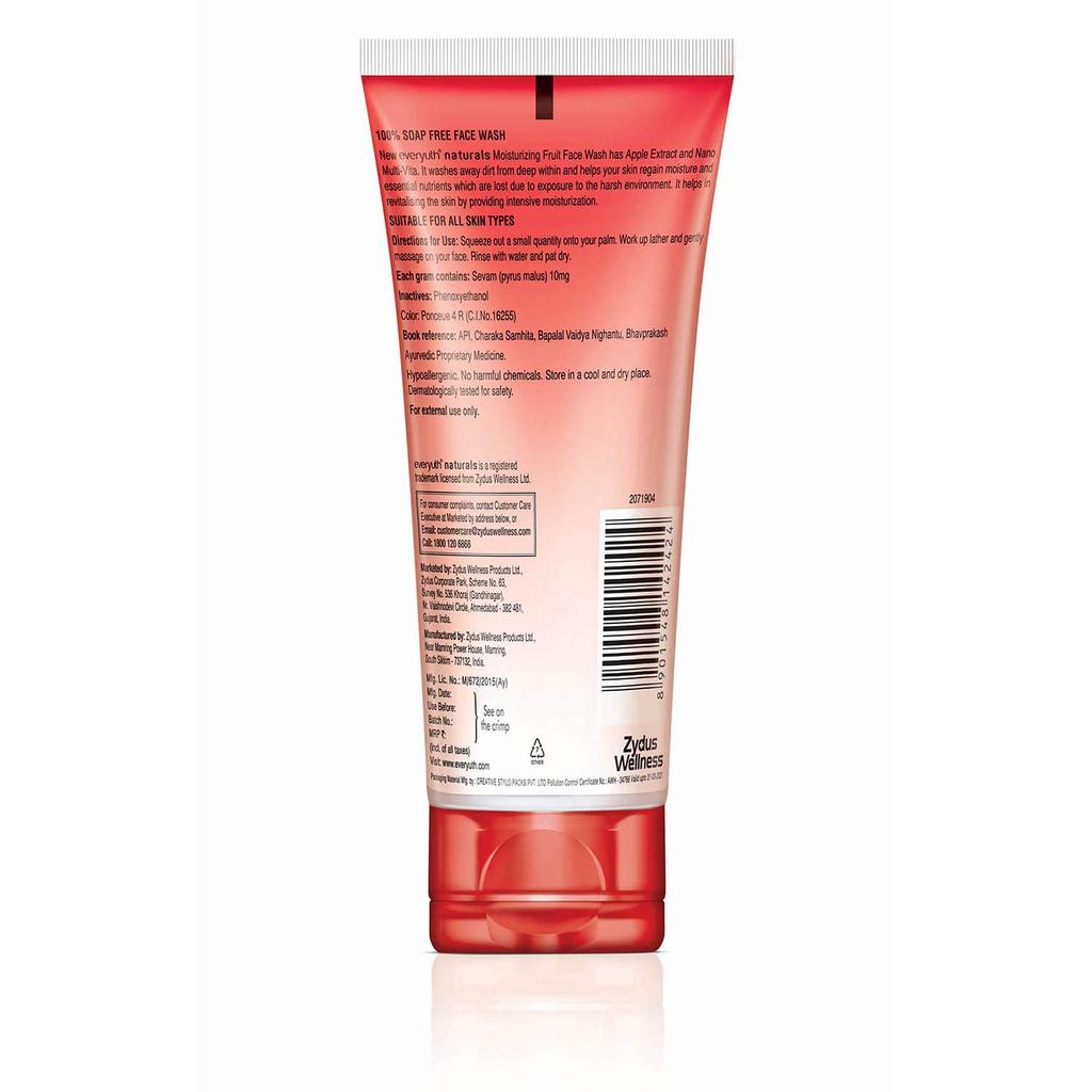 Everyuth Naturals Moisturizing Fruit Face Wash, 150gm, Tube