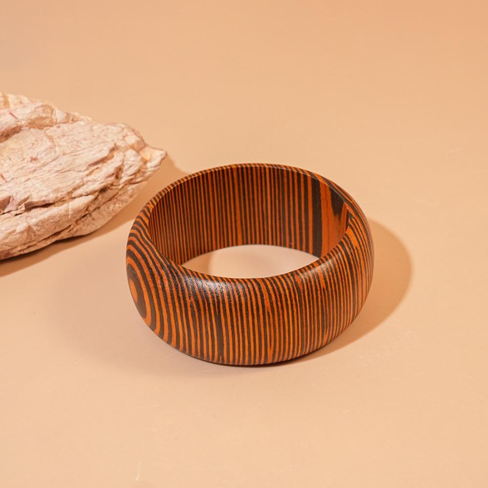 European and American Wooden Bracelets Retro Simple and Versatile Bracelets Light Luxury High-end Temperament Jewelry Women