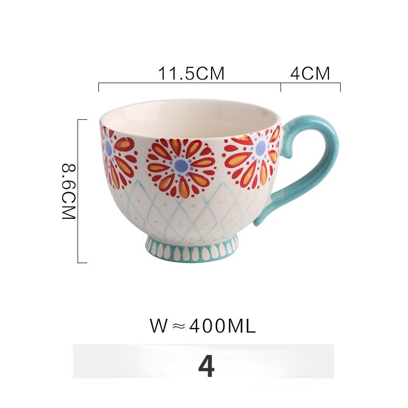 Retro Creative Large-capacity Mug Breakfast Mug Cereal Milk Mug Cute Girl Mug Ceramic Coffee Mug