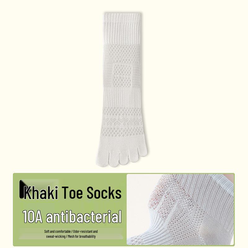 Women s Summer Mid-Calf Toe Socks: Breathable, Mesh, Anti-Odor, Seamless, Sports Wear One size
