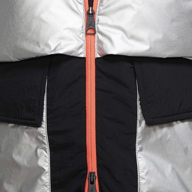 Jordan Giacca Piumino Media Lunghezza Color Block con Cappuccio Donna Capispalla Nero CV2561-010