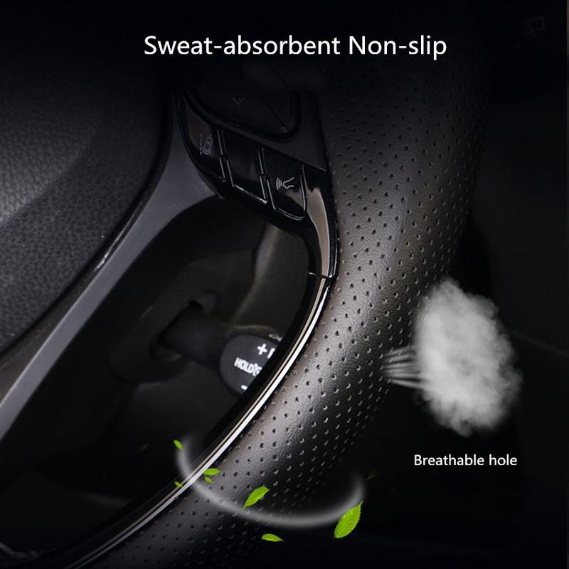 DIY  made paragraph  leather Car Steering Wheel Wrap Cover For Toyota CHR C-HR 2017 2018 Car accessories