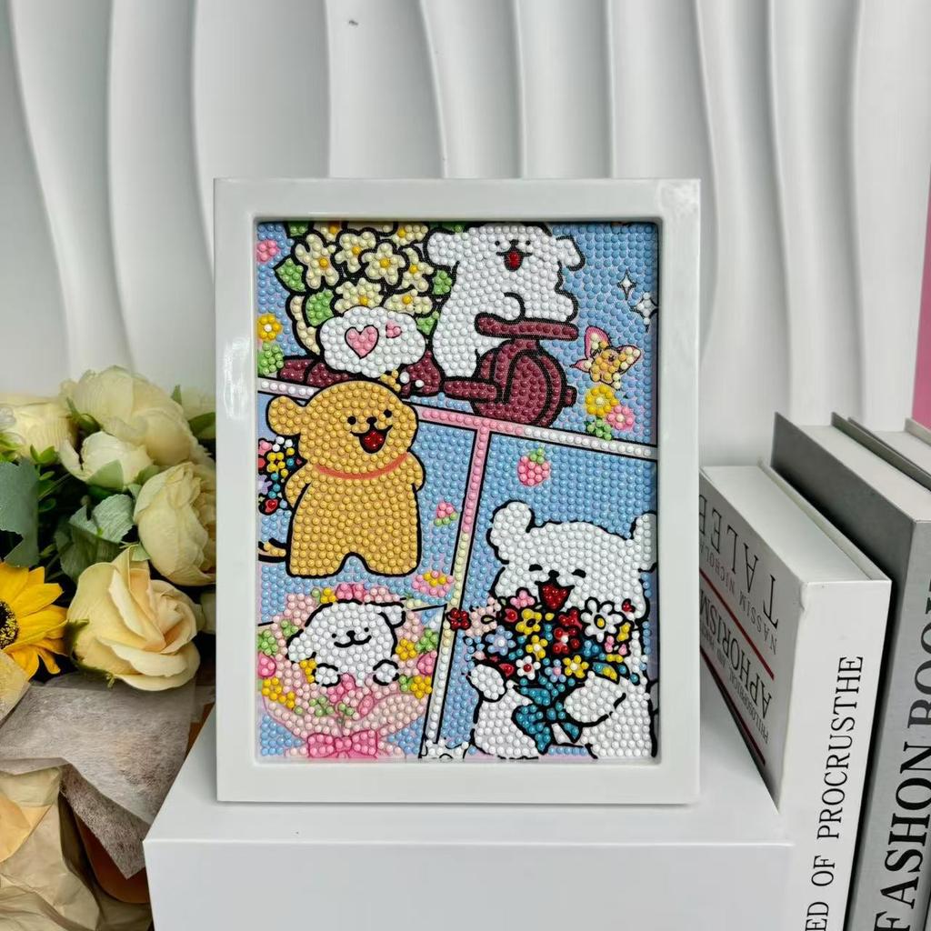 Children'S Diamond Painting Framed Handmade Diy Material Bag Sanrio Diamond Paste Painting Concentration Toy