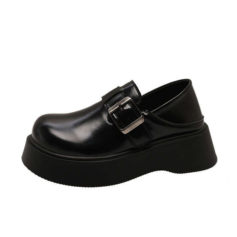 Dicksöliges Zwei-Wege-Leder-Halbschuh Damen-Loafer 2025 neue Frühjahr- und Herbst-Einzelschuhe Einschlupf Retro Britischer Stil