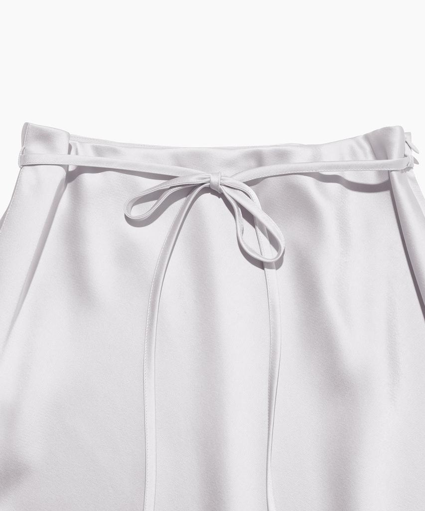 Tudment Satin Long Skirt_Light Gray