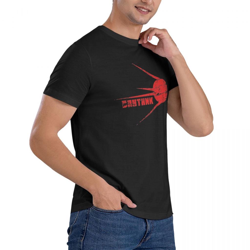 SPUTNIK CCCP Russian T Shirt Beach Y2K Casual T Shirts 100% Cotton Leisure Tee Shirt For Mens Short-Sleeve Design Tees