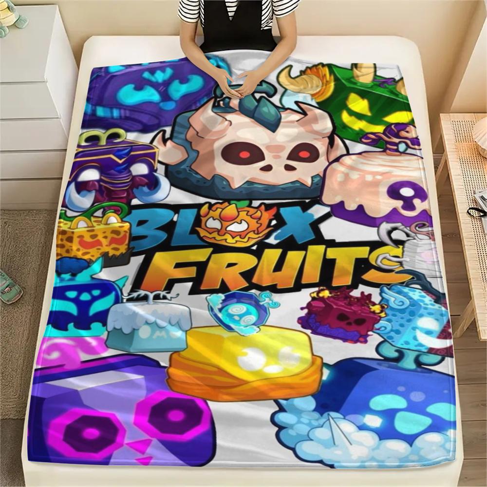 1Pc Blox Fruits Game Print Flannel Blanket, High Quality Comfortable for All Seasons, Home Decor, Warmth and Comfort, Perfect for Christmas Gifts 10
