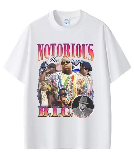 Rapper The Notorious Big Graphic TShirt Biggie Smalls Print T Shirts Unisex Hip Hop Fashion Tees Male Cotton Oversized TShirts