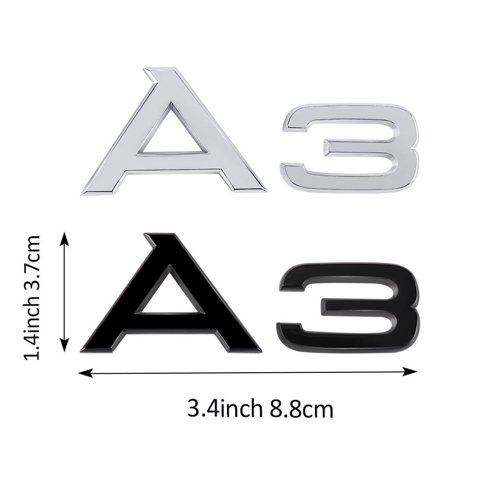 1pcs Car Styling Logo Side Body Rear Bumper Tail Trunk Sticker Decal For Q2 Sline A2 A3 A4 A4L A5 RS RS3 RS4 RS5 RS6 R8 S1 A1