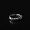 BFCLUB 925 Silver Rings For Women Men Fine Jewelry Finger Adjustable Open Vintage Knots Ring For Party Birthday Gift