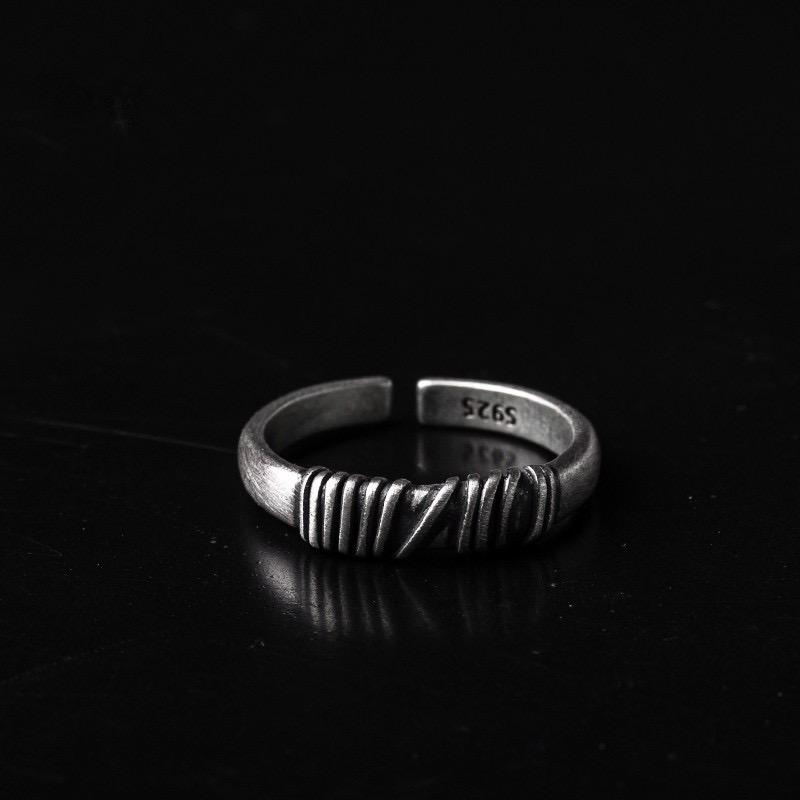 BFCLUB 925 Silver Rings For Women Men Fine Jewelry Finger Adjustable Open Vintage Knots Ring For Party Birthday Gift