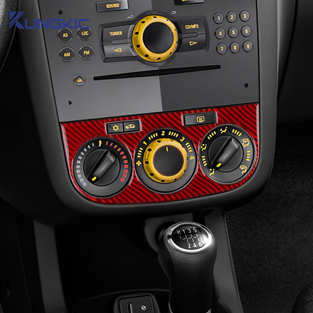 Real Soft Carbon Fiber Sticker For Opel Corsa 2007 2008 2009 2010 2011 2012 2013 2014 LHD RHD Car Central Control AC Knob Panel