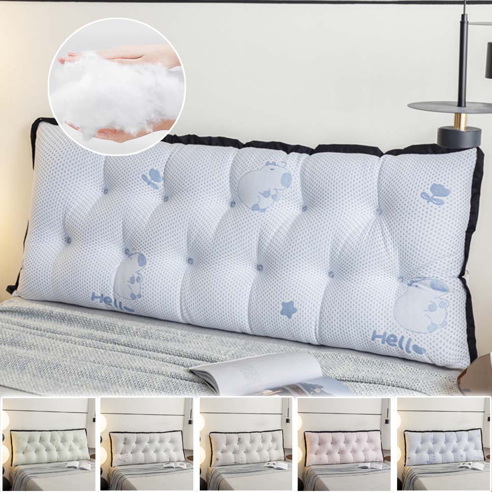 Non-slip Bedhead Cushion Large Pillow Summer Waist Protection with Zipper for Double Sofa Tatami Bed Reading Backrest 100-200cm