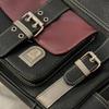 Vintage Medieval Bag Personalized Soft Leather Y2K Spice Girl Locomotive Bag Female Contrasting Color Shoulder Messenger Bag Tide