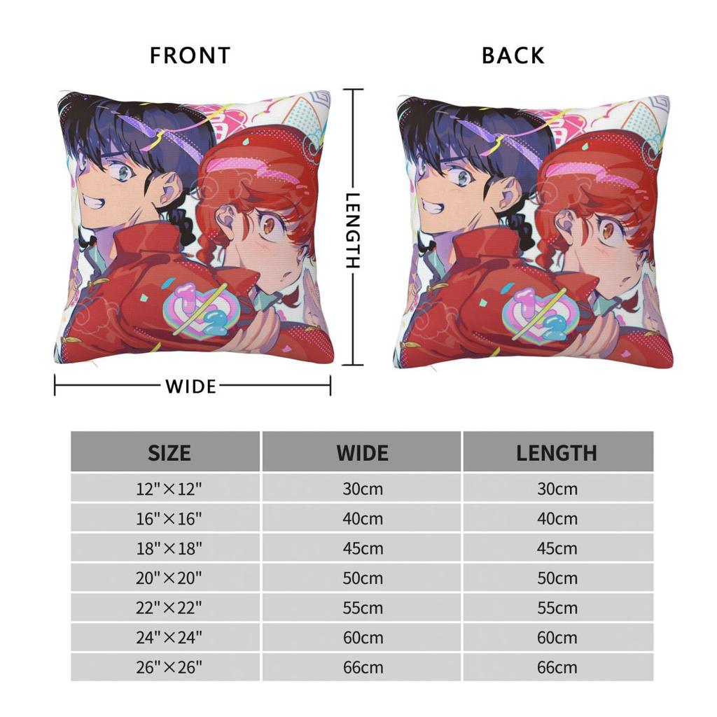 Japanese Anime Ranma Saotome Pillowcase Printing Polyester Cushion Cover Decorative Pillow Case Cover Home Zippered 45*45cm