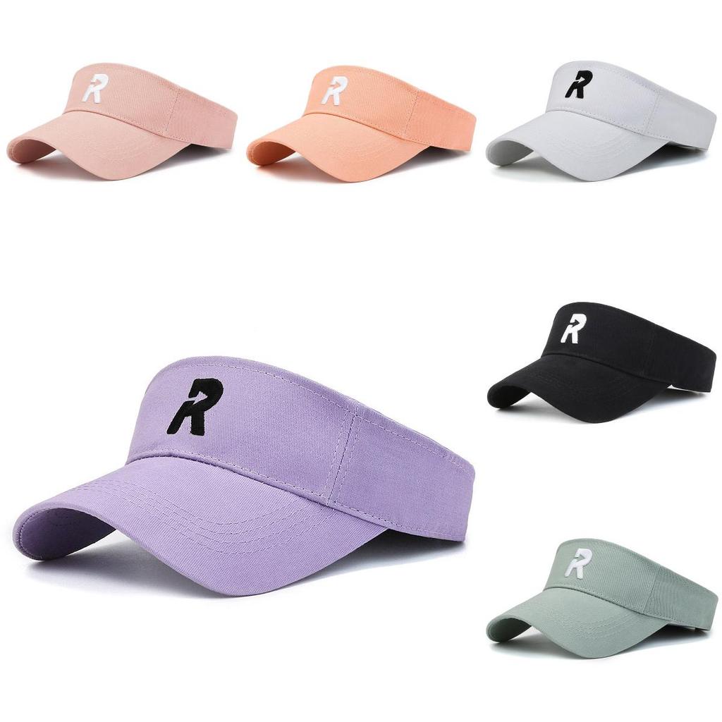 R Cotton Letter Hat Visor Cap Sun Protection Breathable Baseball Gifts Caps