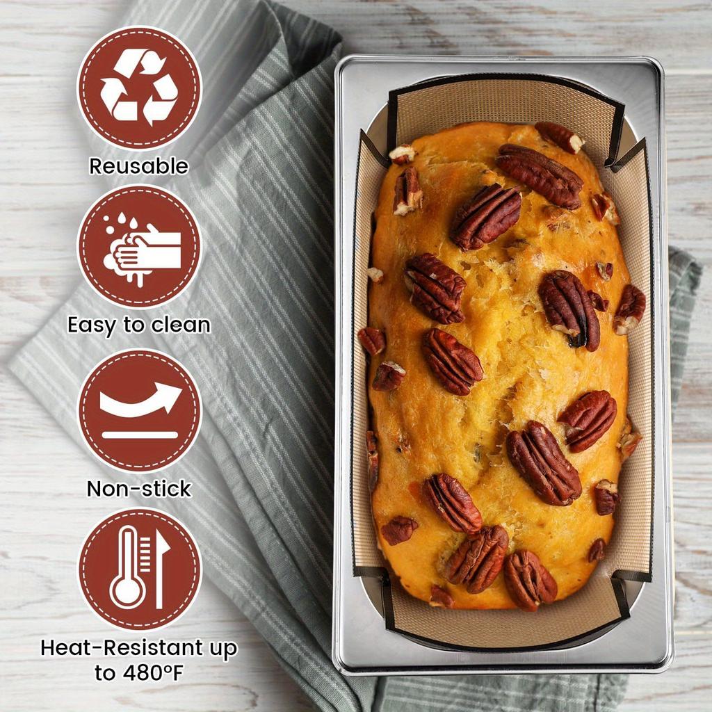 1/3pcs Silicone Loaf Pan Liners Non-Stick Baking Mat Food Grade Reusable Bread Pans with Anti-Slip Edge Homemade Baking Accessoy