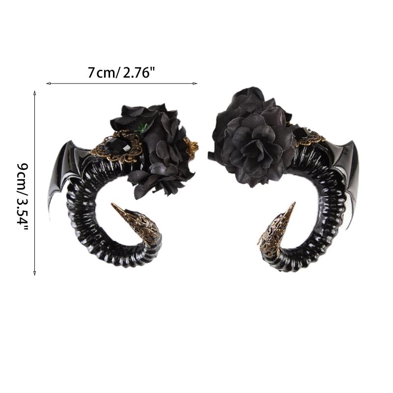 Erwachsene Kinder Dämon Schwarze Farbe Ochsenhorn Haarspange Stoffumwickelte Haarnadel Halloween Weihnachten Kostüm Cosplay Party