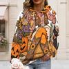 Plus Size Womens White Drawstring Hooded Sweatshirt Long Sleeve Loose Soft Casual Leisure Street Daily Top