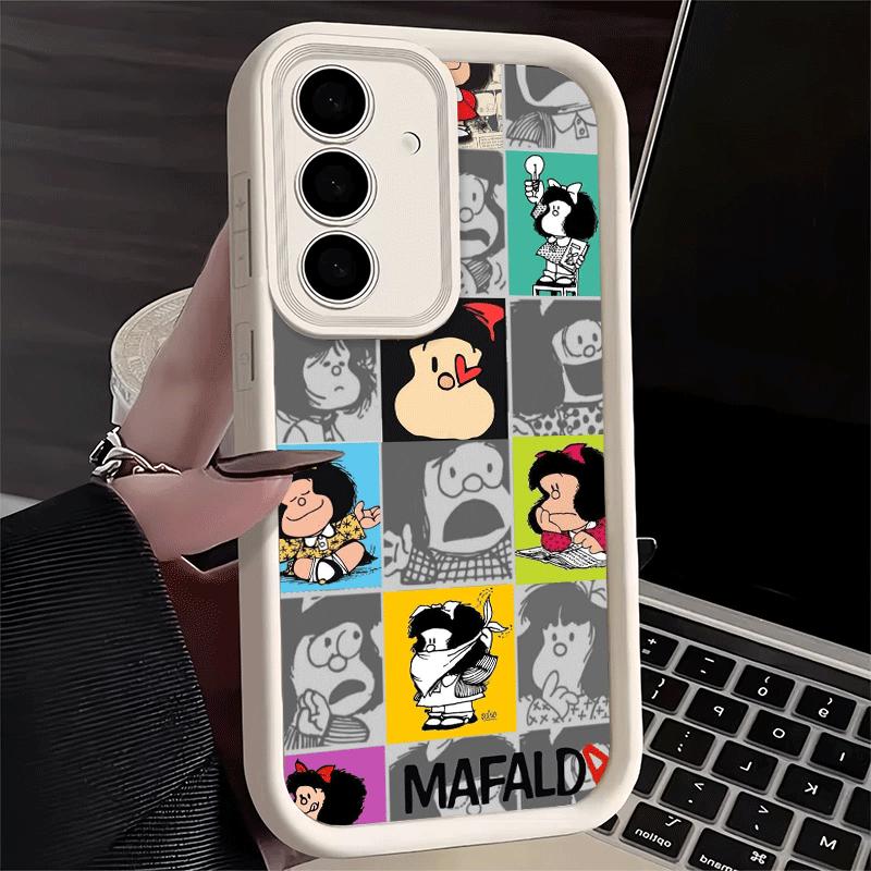Phone Case for Samsung Galaxy S26 S25 Ultra S24 FE Mafalda Cartoon Cute Shell S23 Plus S22 + S21 S20 5G Soft Silicone Funda